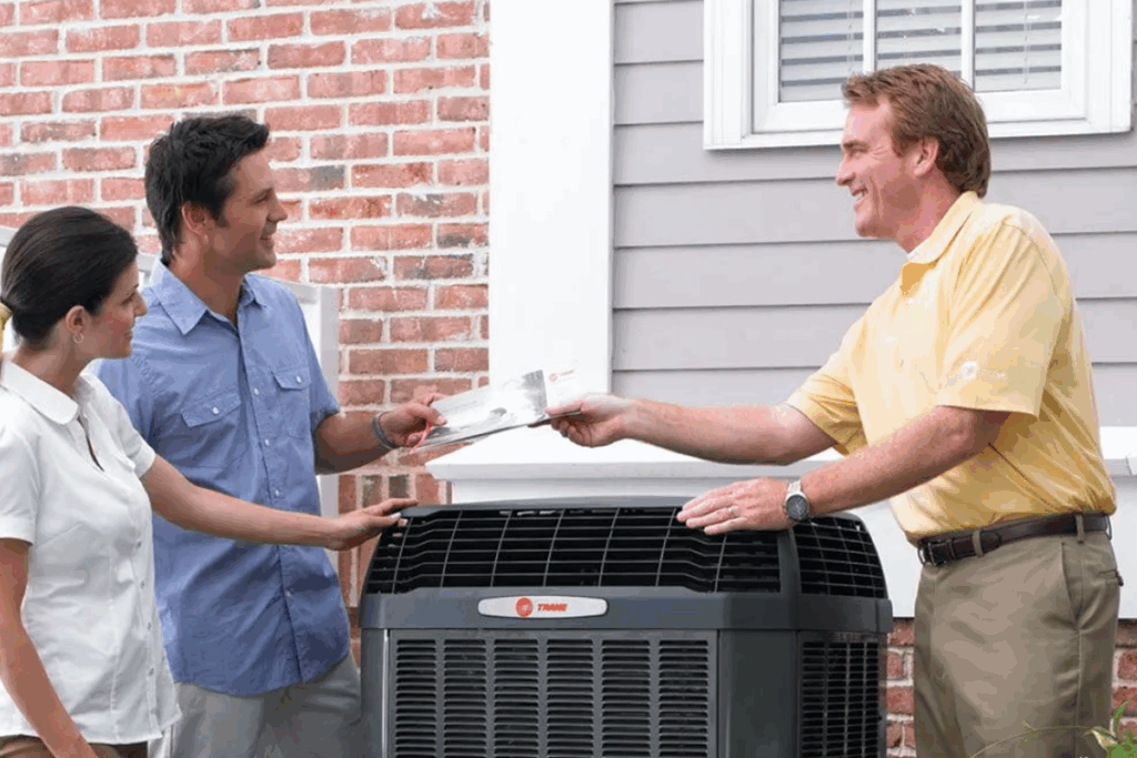 Trane rep with unit and couple